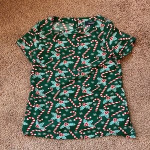 Women’s mod cloth short sleeve candy cane blouse